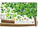 Large Tall Tree Green Leaves Wall Decal Vinyl Tree Art Stickers